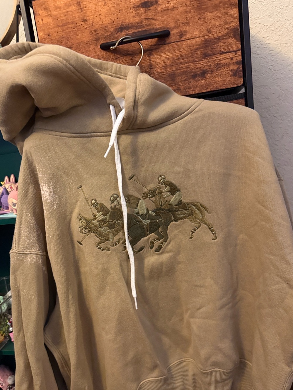 Polo Ralph Lauren Embroidered Hoodie *damaged with bleach stain* on shoulder.